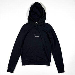 Saint Laurent Rive Gauche Logo Hoodie Black Size S 2018